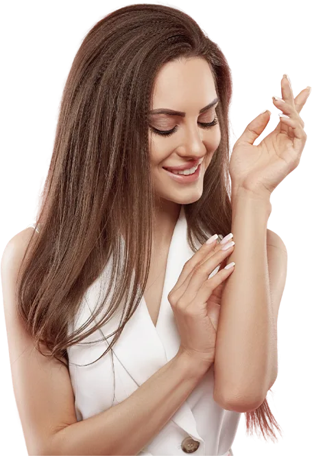 French tips nails woman