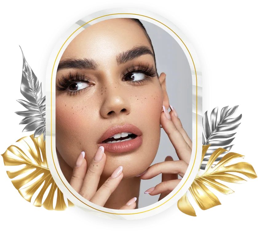 Hannah nails gold floral frame image